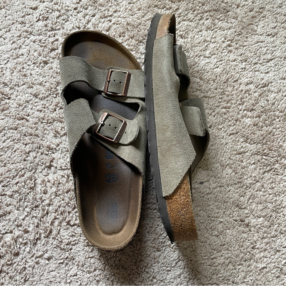 Birkenstock Olive Suede Sandals